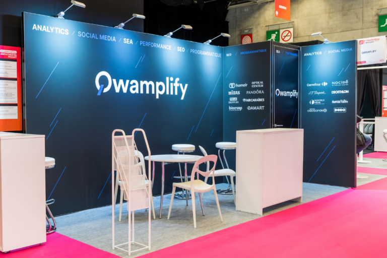 Habillage de la réserve - Stand Qwamplify - Plateforme Expose